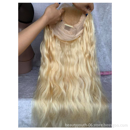 Cambodian Hair Wigs Top Quality Virgin Human Hair for Black Girl Blond 613# Wigs 150% Density Full Lace Wig Wholesale Vendors